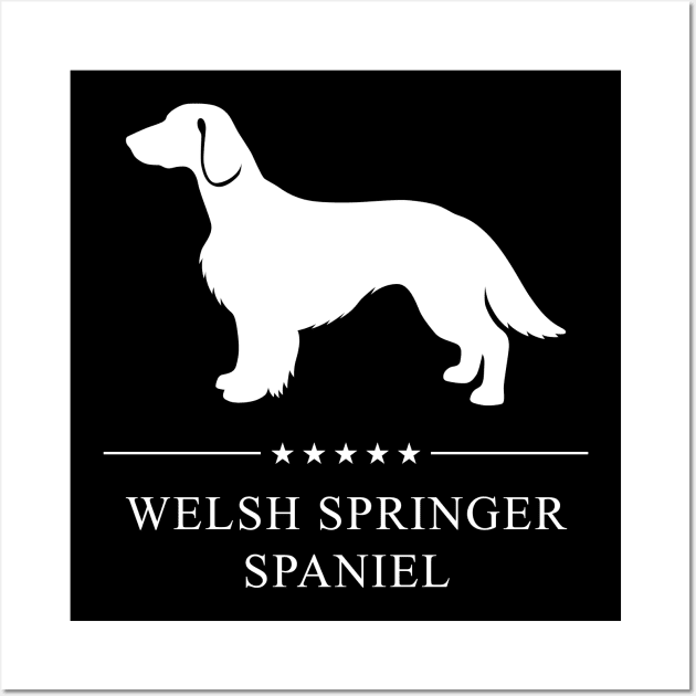 Welsh Springer Spaniel Dog White Silhouette Wall Art by millersye